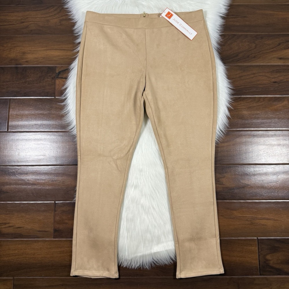 Jude Connally Women's Size XL Camel Faux Suede Olivia Ankle Pants